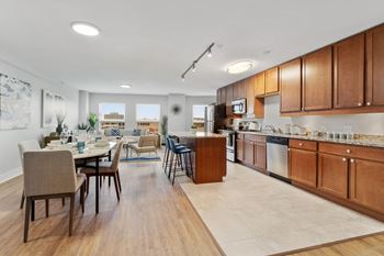 Open-concept kitchen with island*